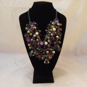 LYDELL NYC LAYERED DANGLE ACRYLIC CLUSTER PURPLE